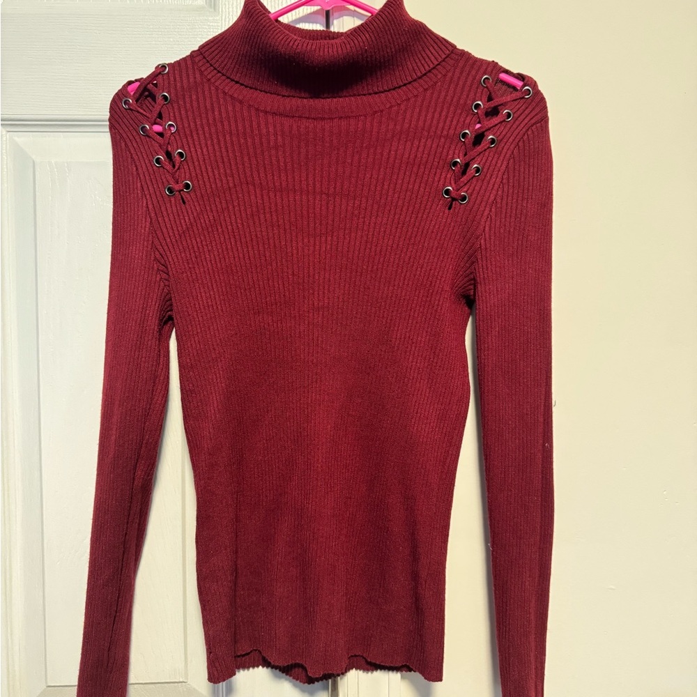 🌟🌟Almost Famous Maroon Ribbed Sweater
